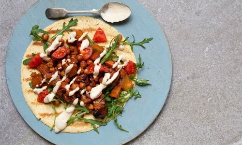 Roasted Squash And Chickpea Wraps